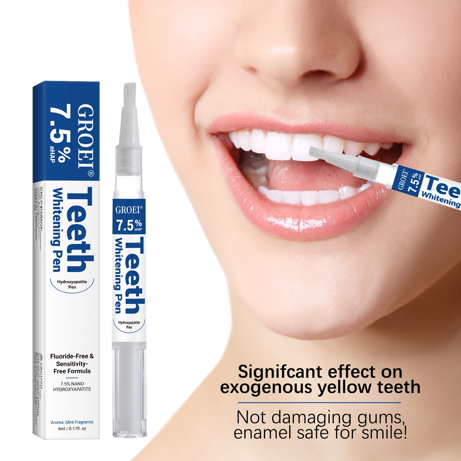 Teeth Whitening Paste - ปากกาฟอกสีฟันไฮดรอกซีอะพาไทต์ ปากกาเจลขจัดคราบขาวสดใส ดูแลสุขภาพช่องปาก ทำความสะอาด ฟันขาวสดใส ดูแลสุขอนามัยฟัน
