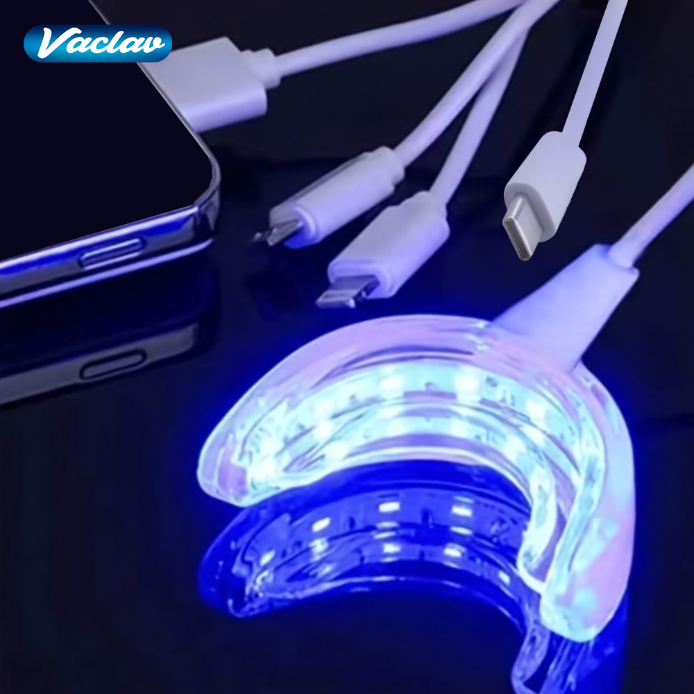 Teeth Whitening Uv - ชุดอุปกรณ์ฟอกสีฟัน Vaclav พร้อมไฟ LED 16 ดวง