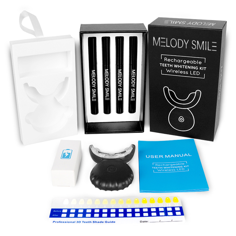 Teeth Whitening Logo - ชุดฟอกสีฟันไร้สายด้วยแสง LED สีฟ้า สำหรับใช้ในบ้าน พร้อมโลโก้ส่วนตัว K02