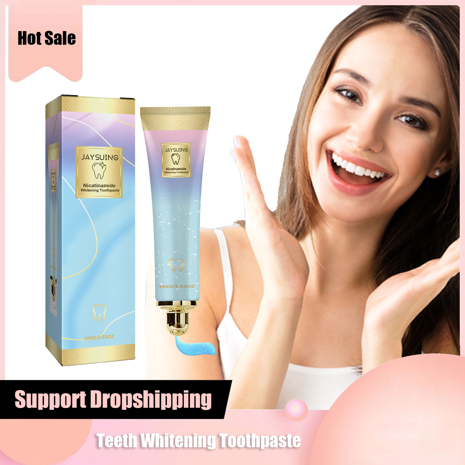 Teeth Whitening Paste - ยาสีฟันฟอกสีฟันลดคราบเหลืองอย่างเข้มข้นป้องกันไม่ให้ปริทันต์ลมหายใจสดชื่นดูแลเหงือกฟันกระจ่างใส