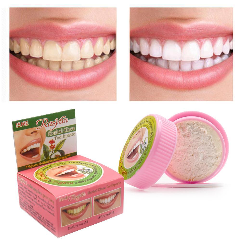Teeth Whitening Thailand - ยาสีฟันสมุนไพรธรรมชาติ 1 ชิ้น ยาสีฟันไทย ยาสีฟันขจัดกลิ่นปาก ยาสีฟันเพื่อฟันขาว