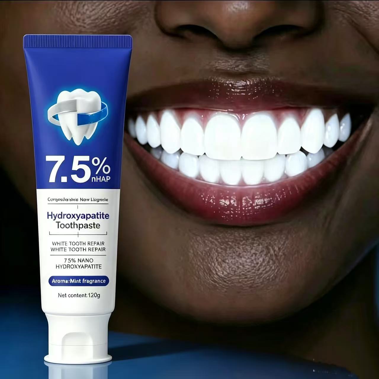 Teeth Whitening Cream - 7.5%นาโนไฮดรอกซีอะพาไทต์ยาสีฟัน ขจัดคราบชา กาแฟ ปรับปรุงกลิ่นปาก ป้องกันฟันผุ ยาสีฟันไวท์เทนนิ่งฟันขาว