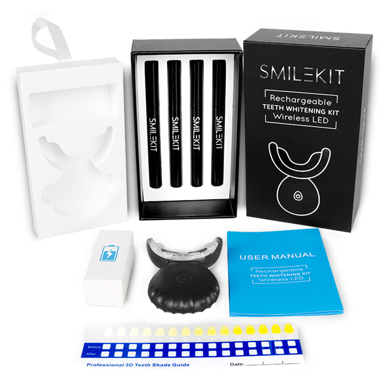 Teeth Whitening Uv - ใหม่ไฟฟ้าฟอกสีฟัน LED บ้านไร้สายฟอกสีฟันเจลชุดลบทันตกรรมคราบเครื่องมือ Oral Care ยาสีฟันสูตรเกลือผสมฟลูออไรด์ผสานพลังสมุนไพรฟันขาวสะอาดลดกลิ่นปาก