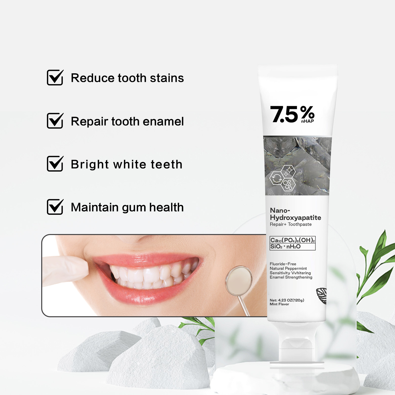 ยาสีฟันนาโนไฮดรอกซีอะพาไทต์ ขจ - Teeth Whitening Cream บทวิจารณ์และราคา