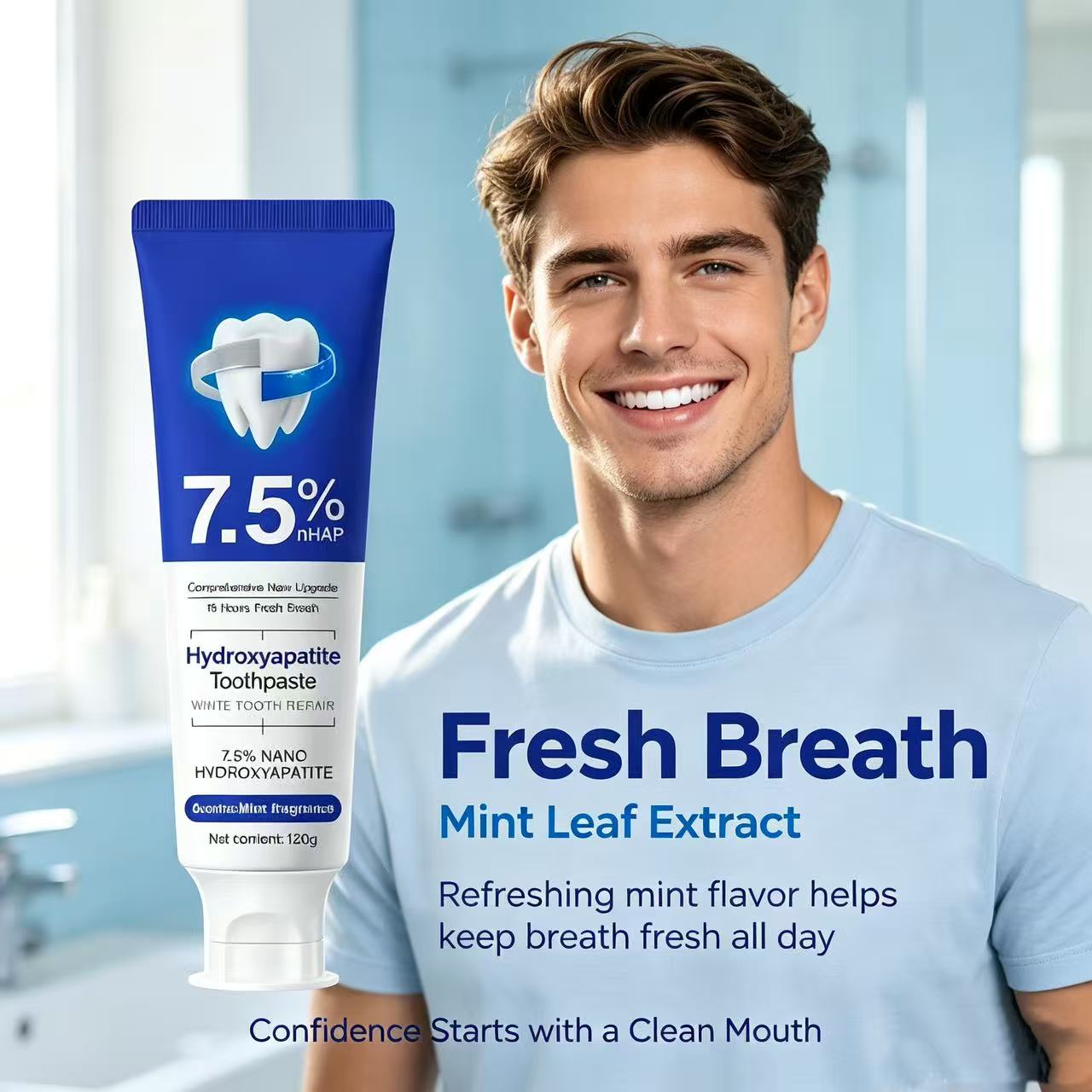 7.5%นาโนไฮดรอกซีอะพาไทต์ยาสีฟั - Teeth Whitening Cream บทวิจารณ์และราคา