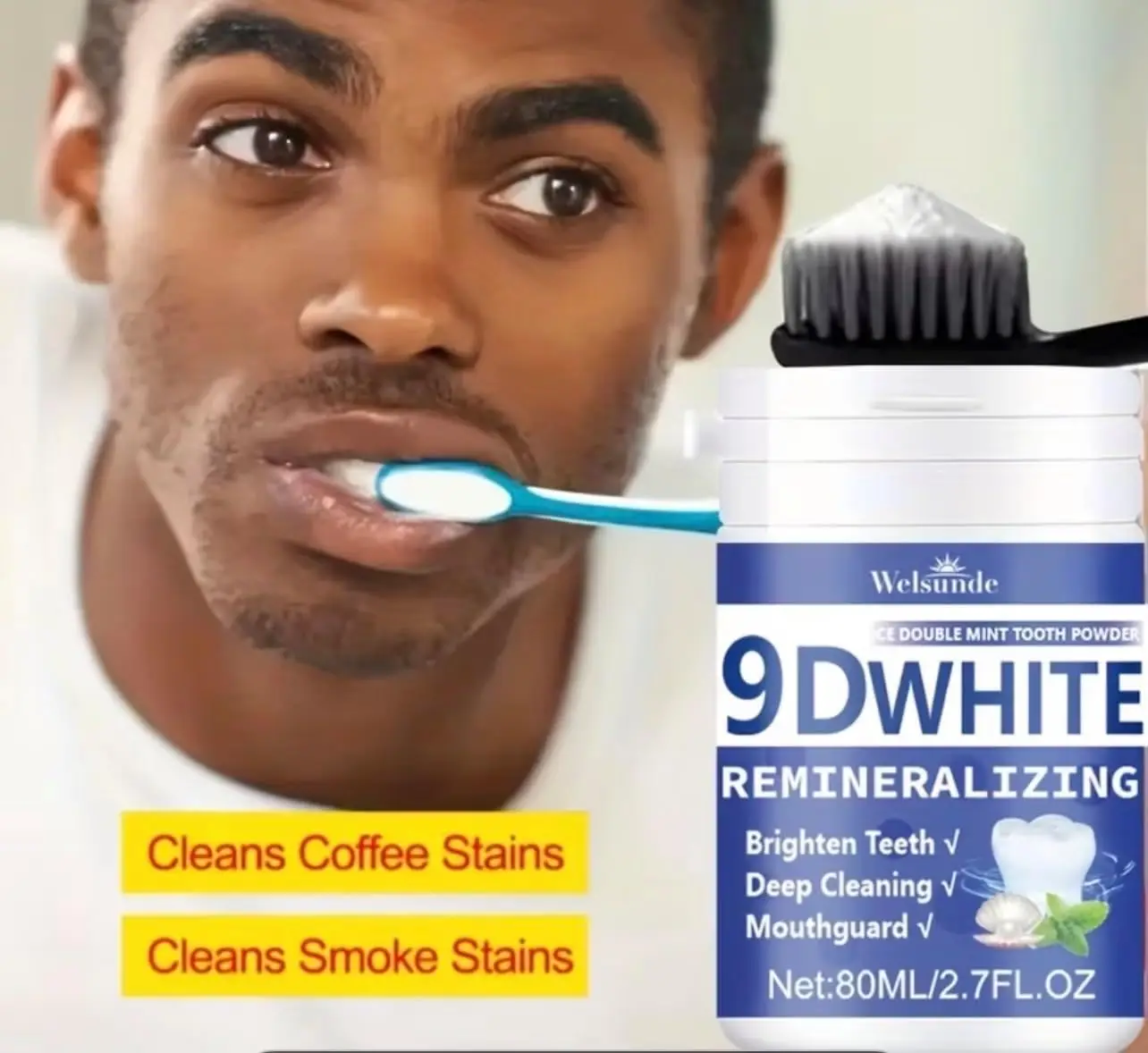 ผงฟันขาว 9D ไวท์ รีมิเนอรัลไลซ - Teeth Whitening Flash บทวิจารณ์และราคา
