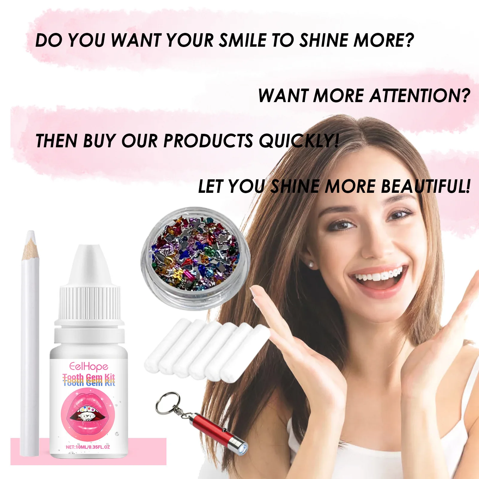 ชุดอุปกรณ์ตกแต่งฟัน DIY ประดับ - Teeth Whitening Free บทวิจารณ์และราคา