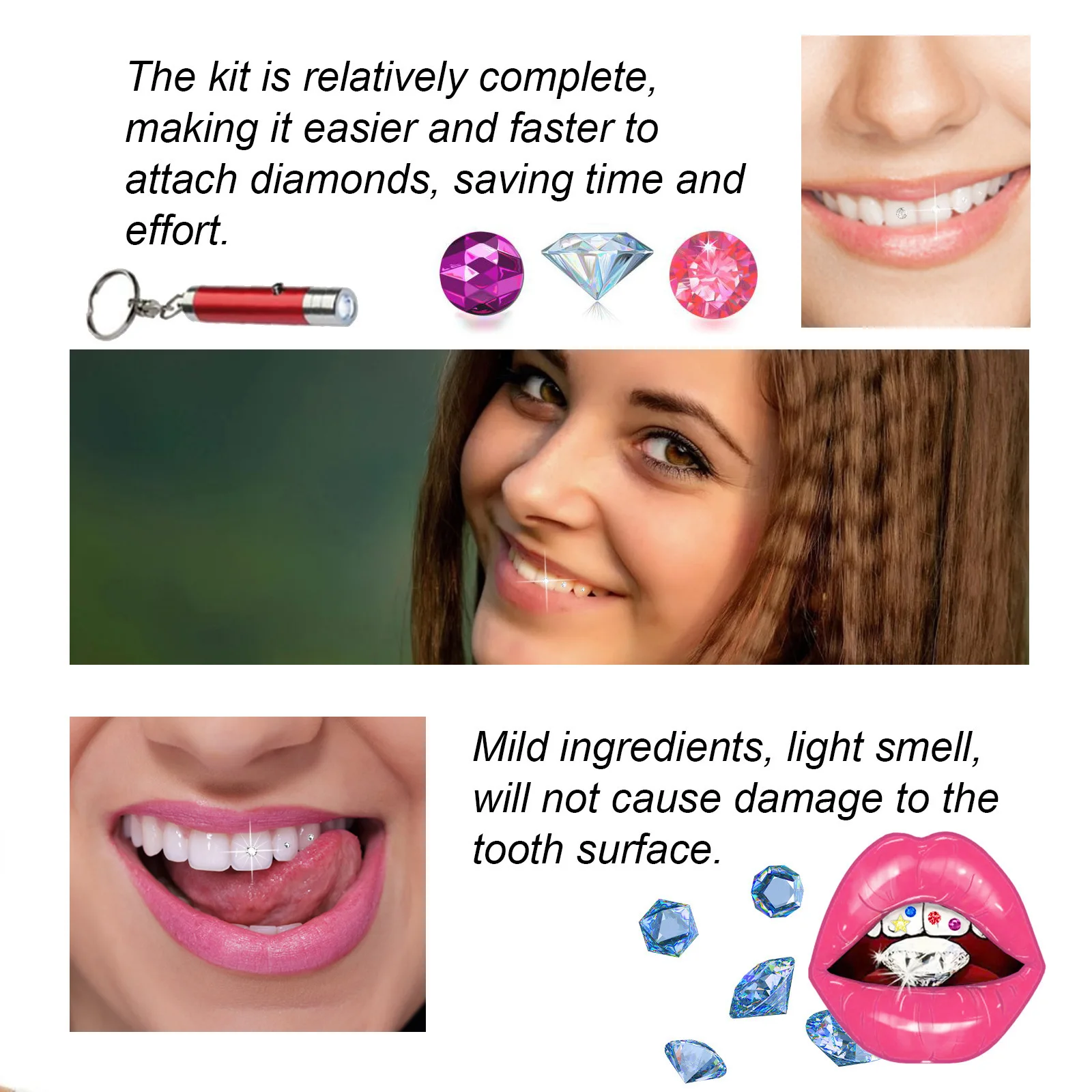 ชุดอุปกรณ์ตกแต่งฟัน DIY ประดับ - Teeth Whitening Free บทวิจารณ์และราคา