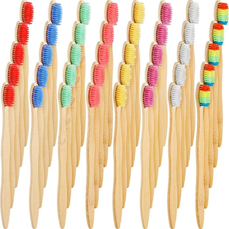 ชุดแปรงสีฟันไม้ไผ่ธรรมชาติหลาก - Teeth Whitening Logo บทวิจารณ์และราคา