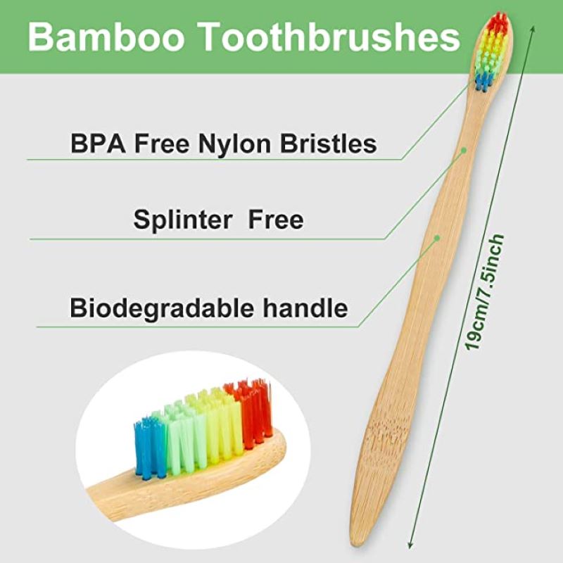 ชุดแปรงสีฟันไม้ไผ่ธรรมชาติหลาก - Teeth Whitening Logo บทวิจารณ์และราคา