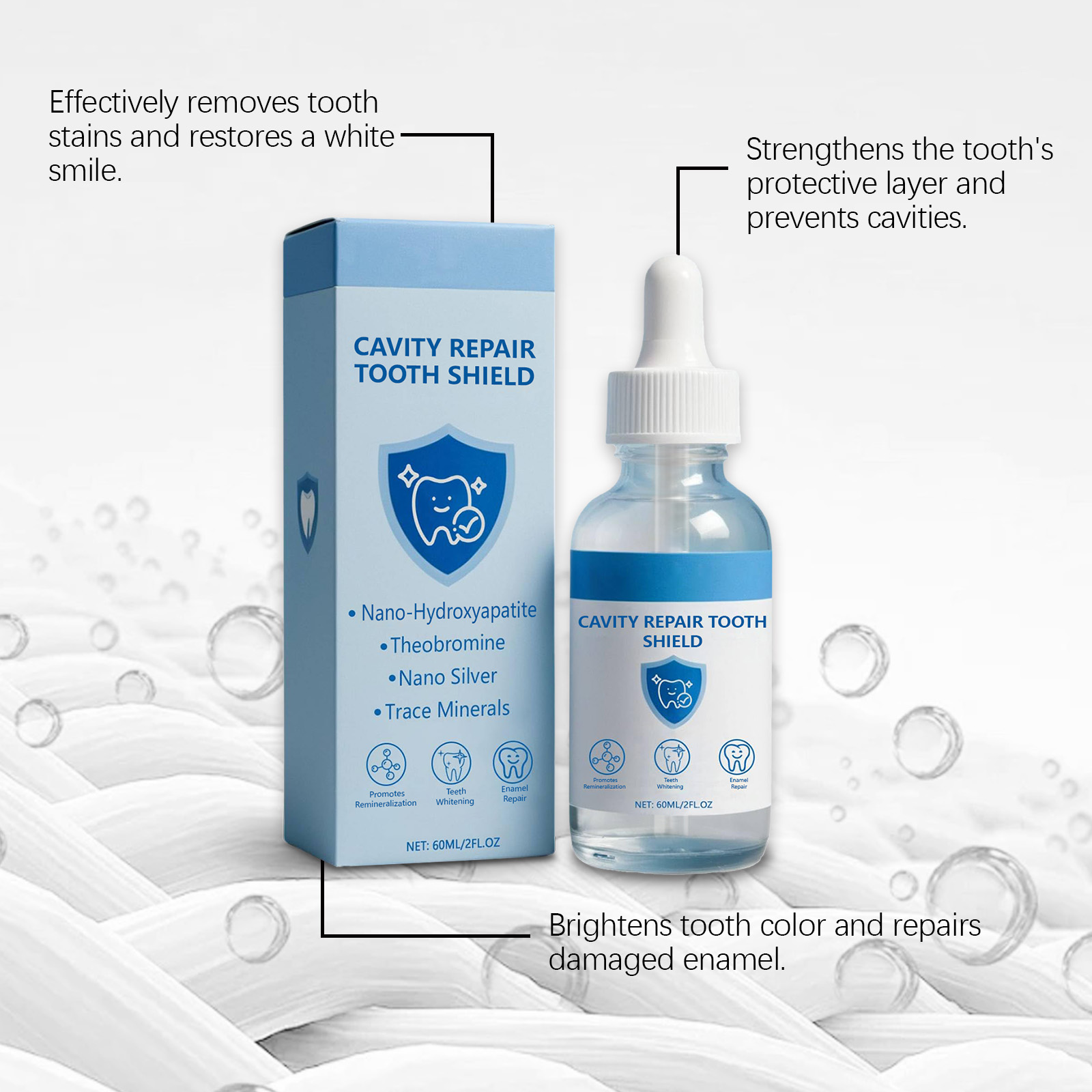 น้ำยาขัดฟันขาว 60 มล. ซ่อมแซมฟ - Teeth Whitening Products บทวิจารณ์และราคา