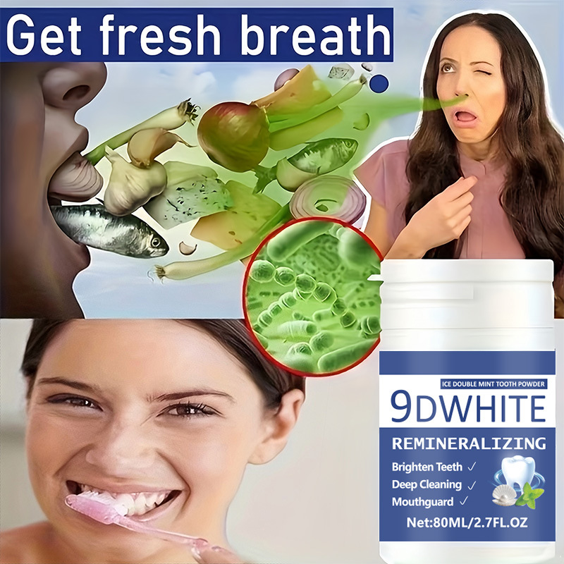ผงฟอกสีฟัน 9D สีม่วง 80 มล. ผง - Teeth Whitening Free บทวิจารณ์และราคา
